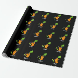 Papel De Presente Carrate Funny Carrot Karate Pun Dark BG