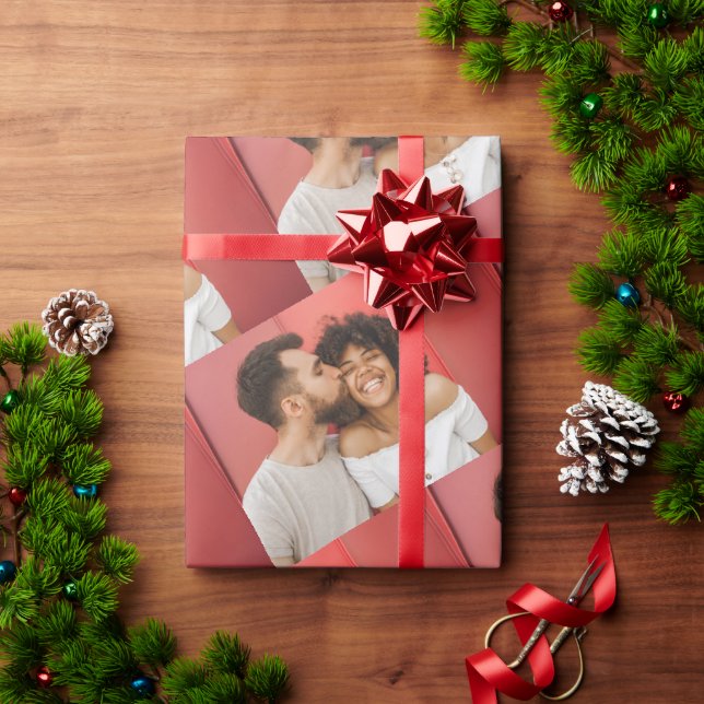 Papel De Presente Carregar Personalizado Sua Própria Foto (Presente de Natal)