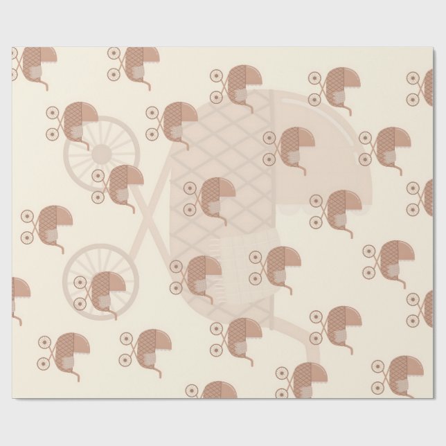 Papel De Presente Carrinho de Bebê Fofo (Aberto)