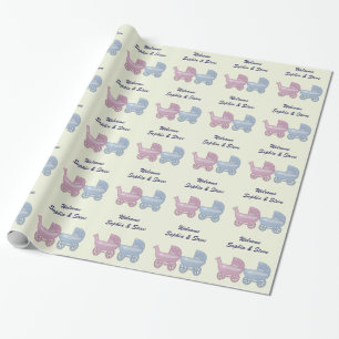 Papel De Presente Carrinho de bebê para menino e menina