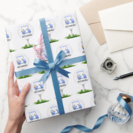 Papel De Presente Carrinho de Bola de Nome Personalizado de Golf Per