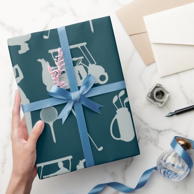 Papel De Presente Carrinho de Golfe Golf Golfe e Saco (Presentear)