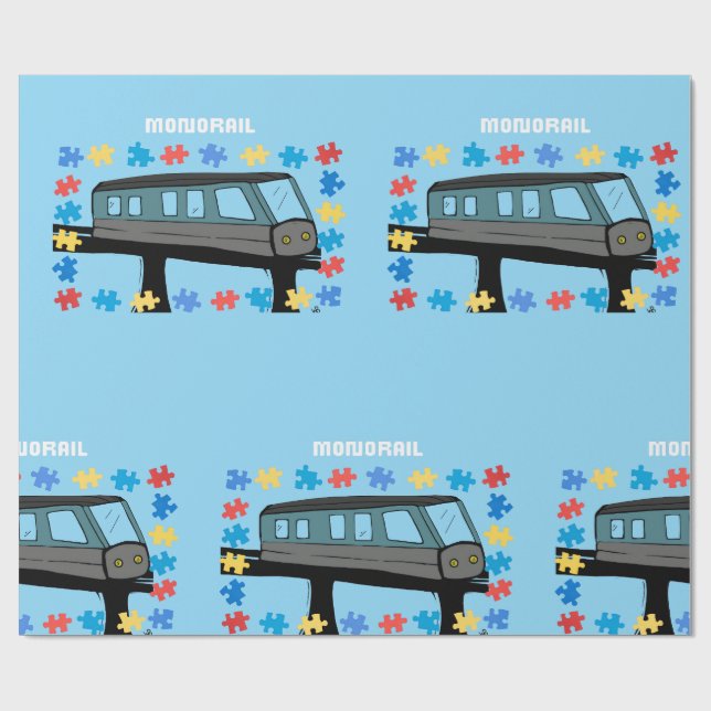 Papel De Presente Carrinho de montanha-russa de trem de monocarril a (Aberto)