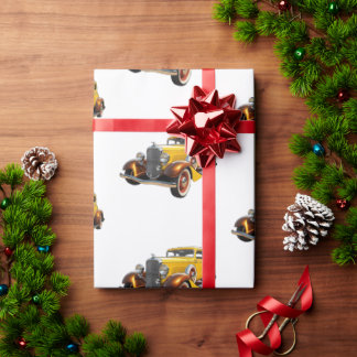 Papel De Presente Carro Clássico Moderno Legal