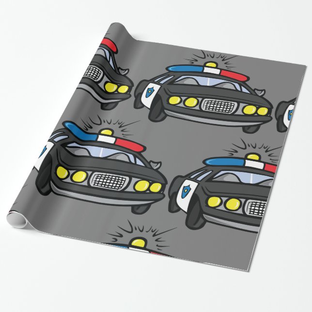 Papel De Presente Carro da Polícia (Desenrolado)