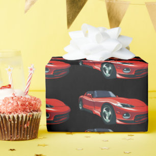Papel De Presente Carro desportivo vermelho