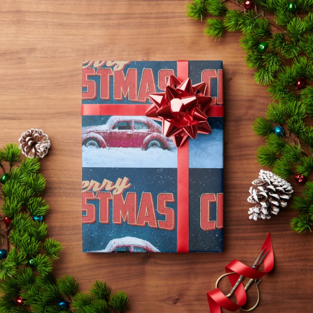 Papel De Presente Carro Natal (Presente de Natal)