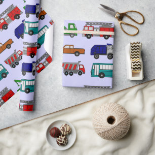 Papel De Presente Carros, Caminhões, Ônibus