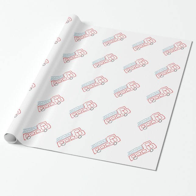 Papel De Presente Carros de bombeiros (Desenrolado)