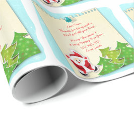 Papel De Presente Carta do Papai Noel Nota no Natal