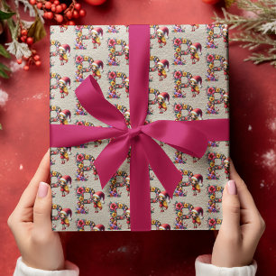 Papel De Presente Carta Festiva de Natal de Elfo Fofo P