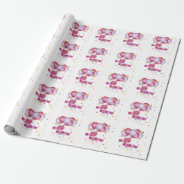 Papel De Presente Cartão de Aniversário de Balão Rosa para Meninas –