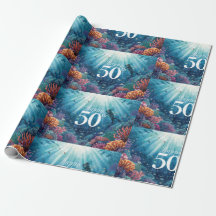Cartão de aniversário subaquático de 50 anos Scuba