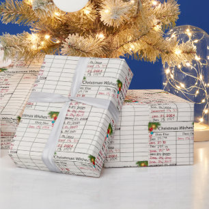 Papel De Presente Cartão de Biblioteca de Natal 2026 com Enfeites
