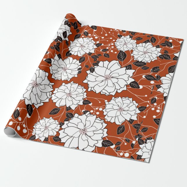 Papel De Presente Cartão de convite ou de casamento com abstrato flo (Desenrolado)