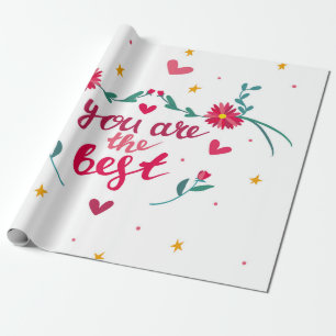 Papel De Presente Cartão de dia de os namorados com coração, flor