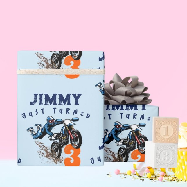 Papel De Presente Cartão de Festa de aniversário Biker Kid Stirt Stu (Criador carregado)