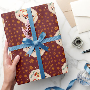 Papel De Presente Cartão de Natal do Papai Noel com Cana-de-Açúcar