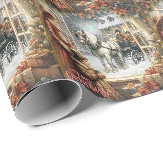 Papel De Presente Cartão de Natal Rústico Vitoriano (Ponta do rolo)