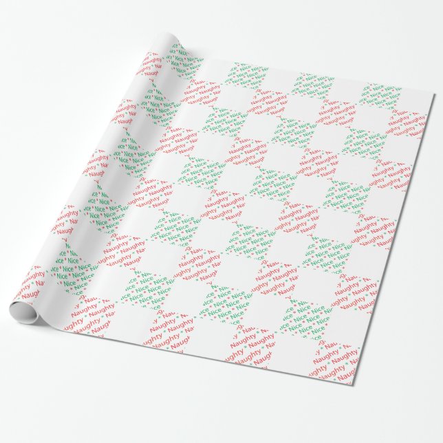 Papel De Presente Cartão de Natal Verde Vermelho e Malvado (Desenrolado)