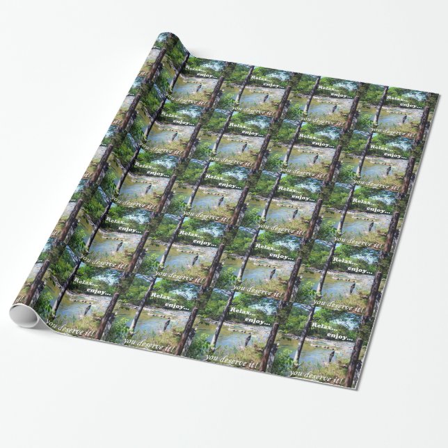 Papel De Presente Cartão de Pesca (Desenrolado)