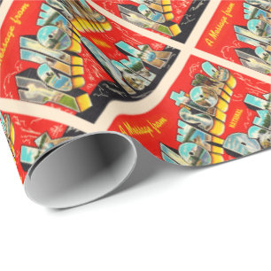 Papel De Presente Cartão postal Vintage do Parque Nacional Yellowst