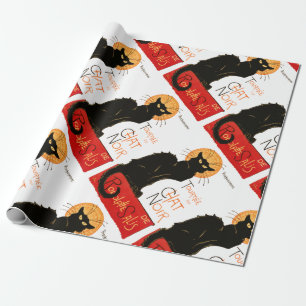 Papel De Presente Cartaz Clássico do Gato Preto Steinlen Chat Noir F
