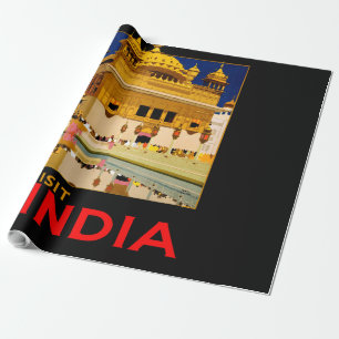 Papel De Presente cartaz de viagem da Índia arte vintage indiana