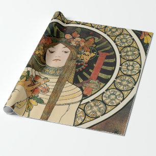 Papel De Presente Cartaz Vintage Trappistine Nouveau Alfonse Mucha