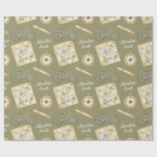 Papel De Presente Cartões, bússolas e bicicletas por Natasha Us