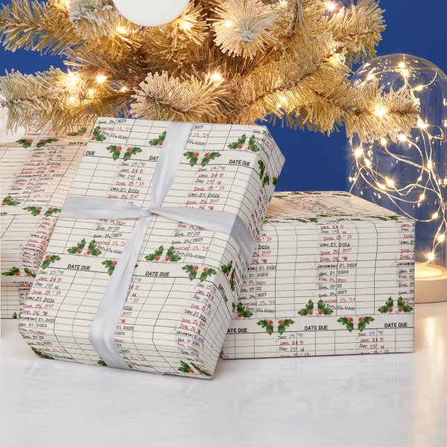 Papel De Presente Cartões De Biblioteca Antigos Para O Natal De 2025 (Feriados)