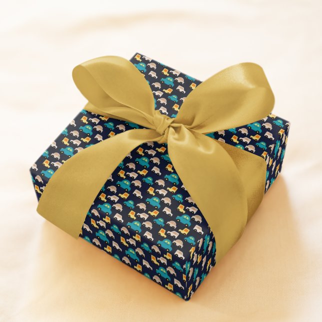 Papel De Presente Cartografia de Carros Multicolores (toy car birthday packing gift wrap,gift wrapping paper,return gift wrap paper,paper gift)