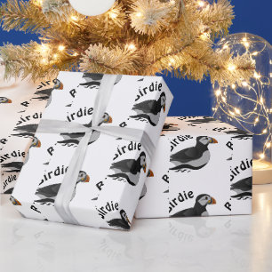 Papel De Presente Cartografia de Nadação de Puffin no Atlântico Ador
