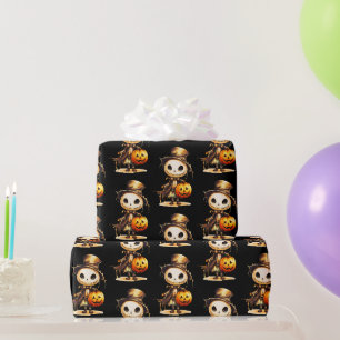 Papel De Presente Cartola de Ghoul Abóbora preta de Halloween