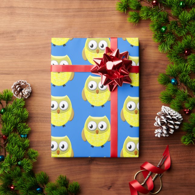 Papel De Presente Cartoon Baby Owl (Presente de Natal)