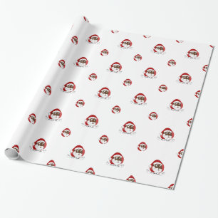 Papel De Presente Cartoon Black Santa Clause
