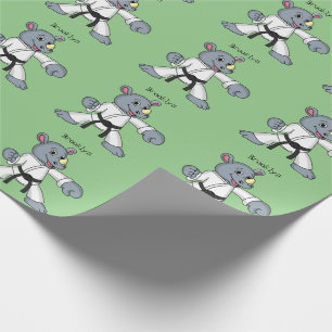 Papel De Presente Cartoon bonito rhino kung fu