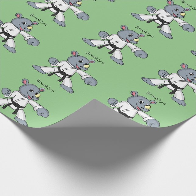 Papel De Presente Cartoon bonito rhino kung fu (Ponta)