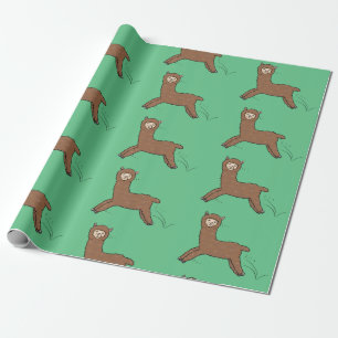 Papel De Presente Cartoon castanho-branco e bonito