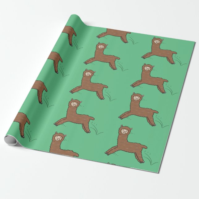 Papel De Presente Cartoon castanho-branco e bonito (Desenrolado)