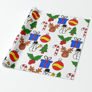 Papel De Presente Cartoon Christmas Wraping Paper