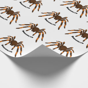 Papel De Presente Cartoon de aranha-do-marrom e-laranja-acastanhado