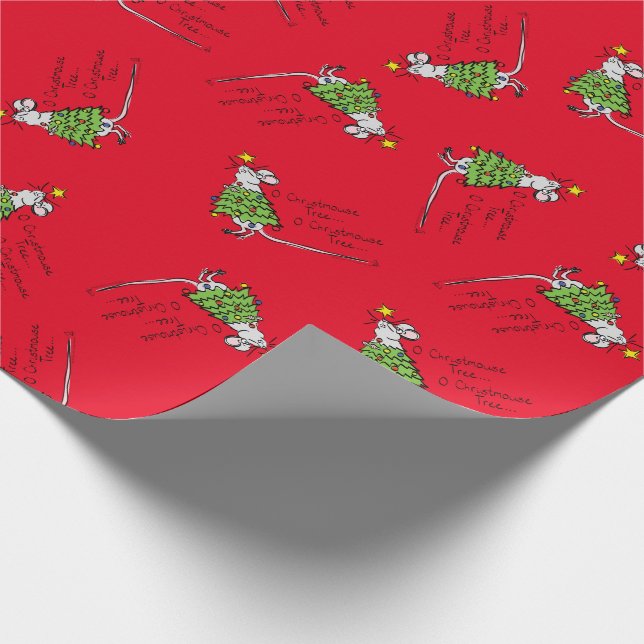 Papel De Presente Cartoon de Árvore de Mouse Engraçado de Natal (Ponta)
