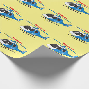 Papel De Presente Cartoon de helicóptero do Departamento de Políci