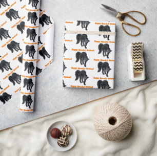 Papel De Presente Cartoon de Natal Negro Assustador do Halloween