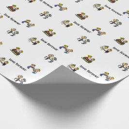 Papel De Presente Cartoon do Casal 🎉 Envelhecimento