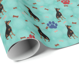 Papel De Presente Cartoon Doberman