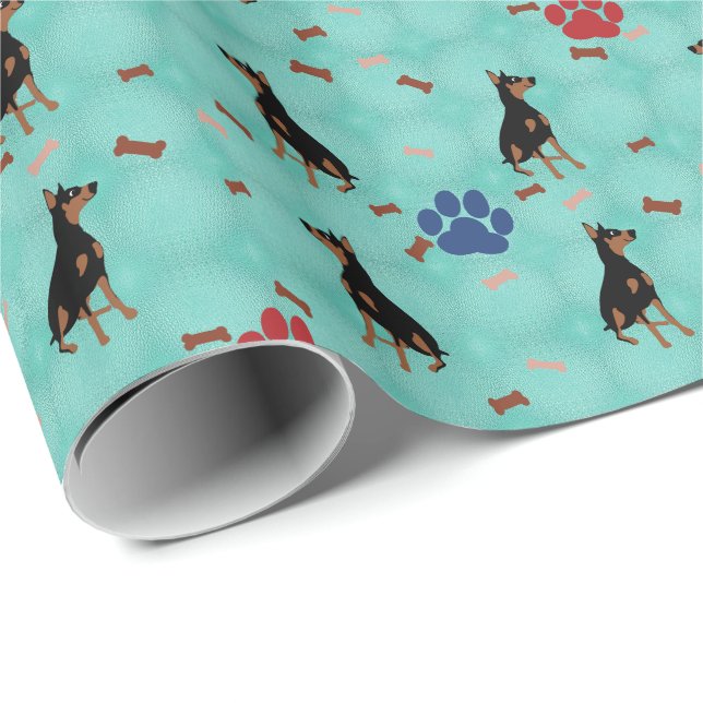 Papel De Presente Cartoon Doberman (Ponta do rolo)