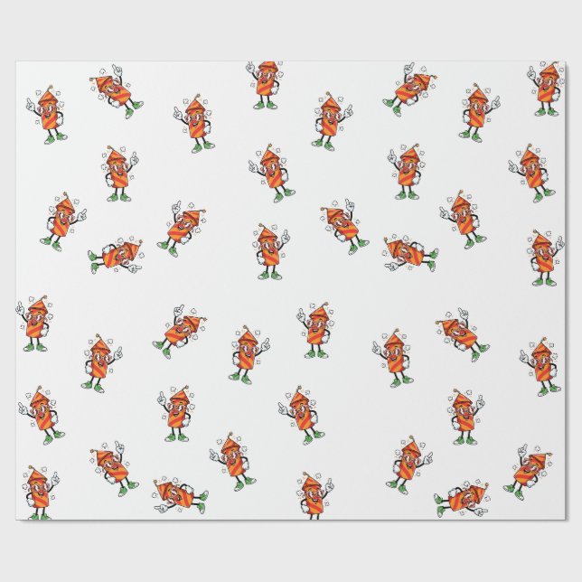 Papel De Presente Cartoon firecracker character with glasses (Aberto)