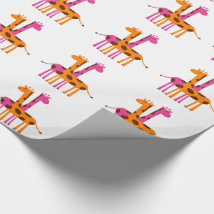 Papel De Presente Cartoon Giraffe